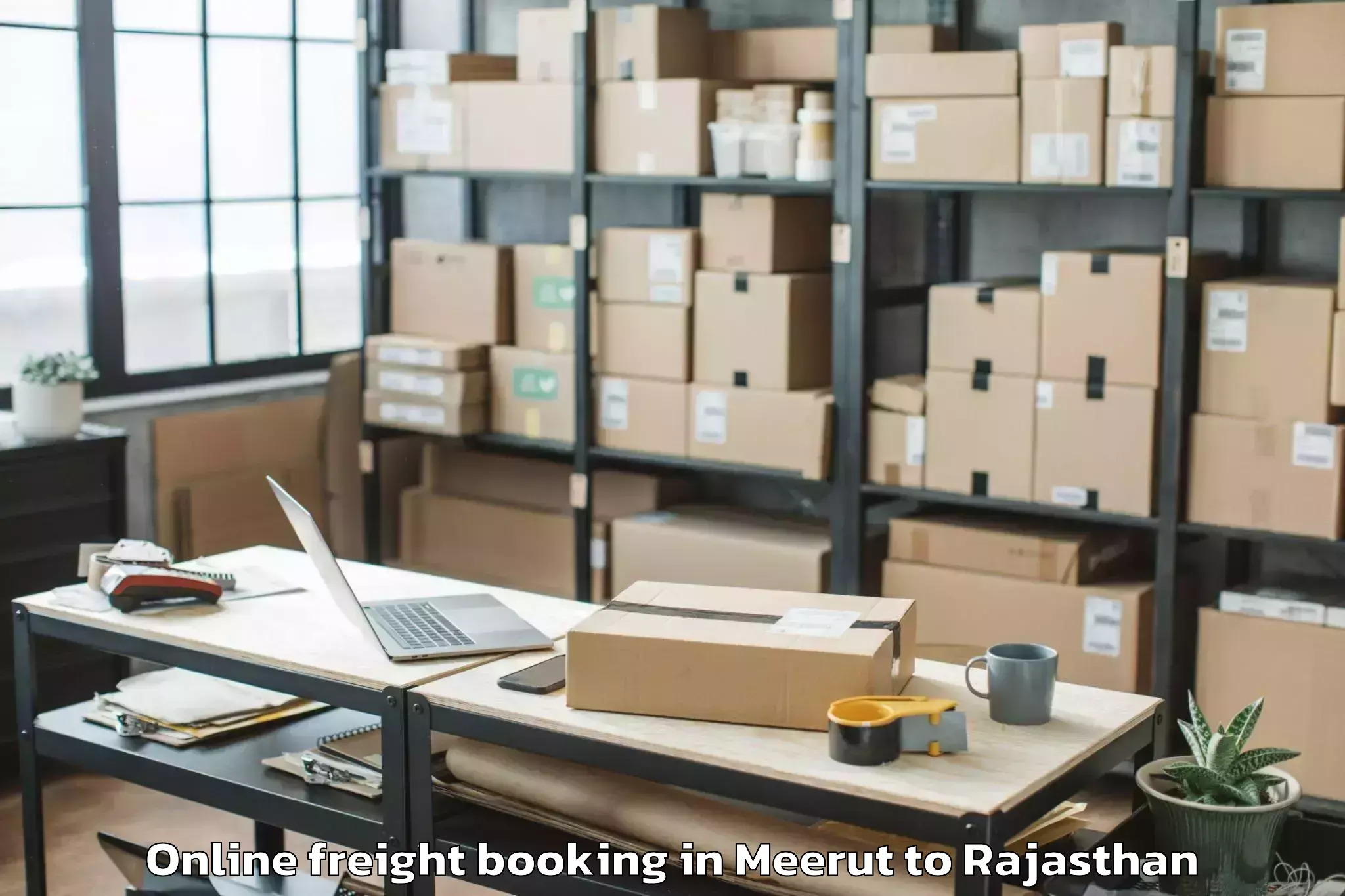 Discover Meerut to Chhoti Sadri Online Freight Booking